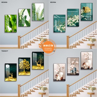 Mẫu tranh treo cầu thang - tranh trán gương mica cao cấp đóng khung coposite