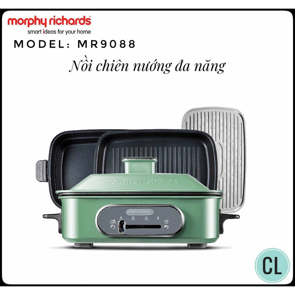 Nồi điện 3 trong 1 lẩu hấp nướng đa năng cao cấp Morphy Richards MR9088 - Chất liệu: Nhôm hợp kim - Công suất 1400W