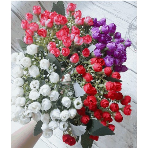 Hoa giả hoa nụ li ti ( hình ảnh shop tự chụp)