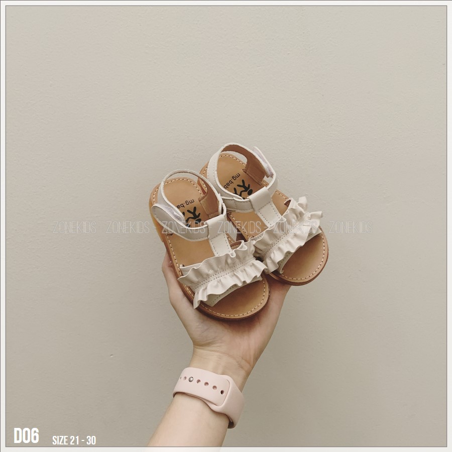 Dép sandal phối bèo nhún cho bé gái Zonekids - D06