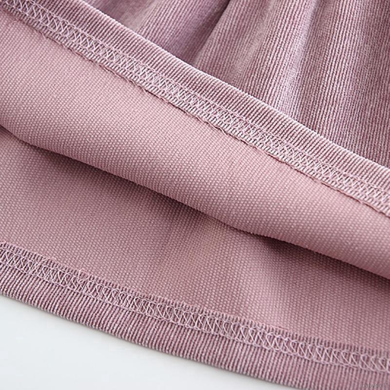 Đầm thun dài tay màu trơn kèm túi đeo chéo thời trang cho bé