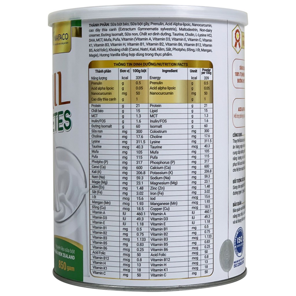 Sữa Neomil Diabetes 350G -850g - DINH DƯỠNG CHO NGƯỜI BỆNH ĐÁI THÁO ĐƯỜNG