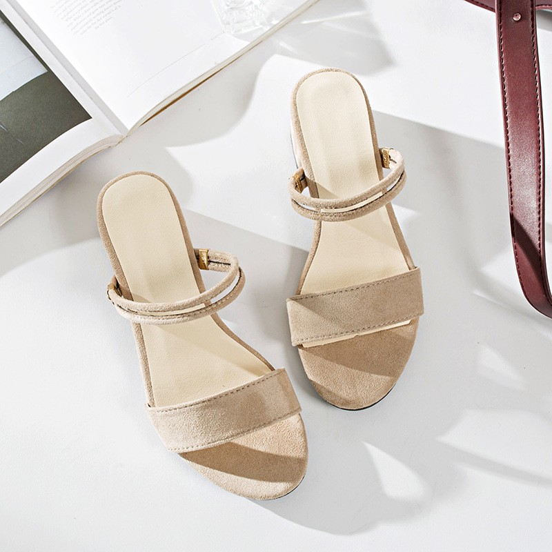 Sandal Cao Gót Soras❤️FREESHIP❤️ Dép Sandan 2 quai mảnh chất Da lộn cực Trẻ Trung dễ Mix đồ cao 3P SA911