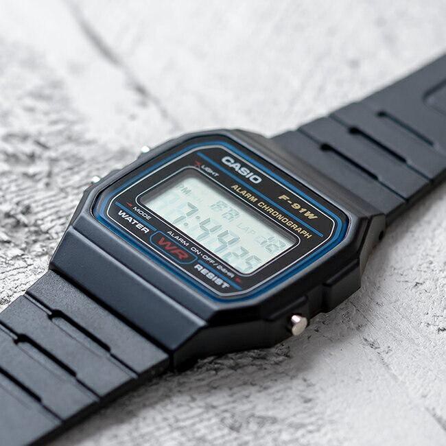 Đồng Hồ Casio Nam Dây Cao Su STANDARD F-91W-1 Chính Hãng