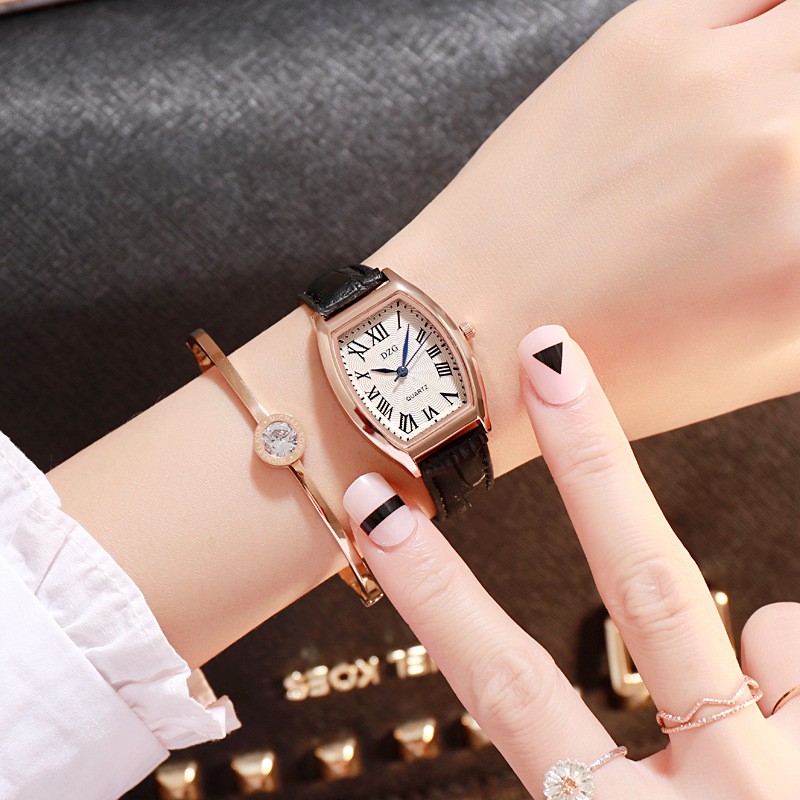 Đồng hồ nữ DZG D012 mặt ovan cực đẹp, dây da mềm đeo êm tay, kiểu dáng thời trang ( Mã: ADZG02 ) | BigBuy360 - bigbuy360.vn