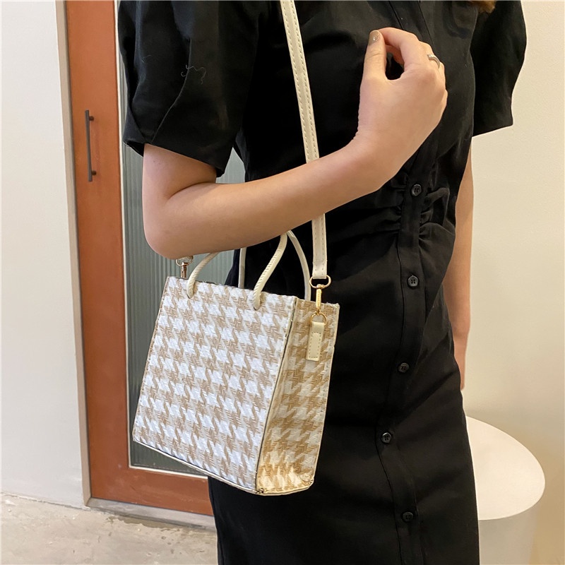 Túi Xách Nhỏ Họa Tiết houndstooth 2022 Thời Trang Mùa Xuân Cho Nữ
