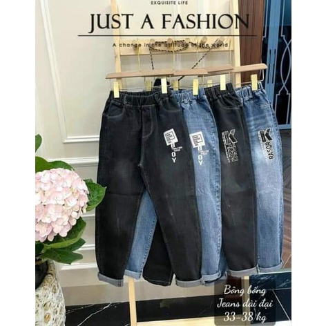 Quần Jean Dài Bé Trai, Quần Bò Bé Trai Đi Học Chất Bò Mềm Co Giãn