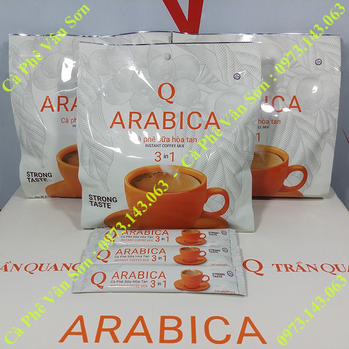 03 bịch cà phê sữa Arabica Trần Quang 480g (24 gói dài * 20g)