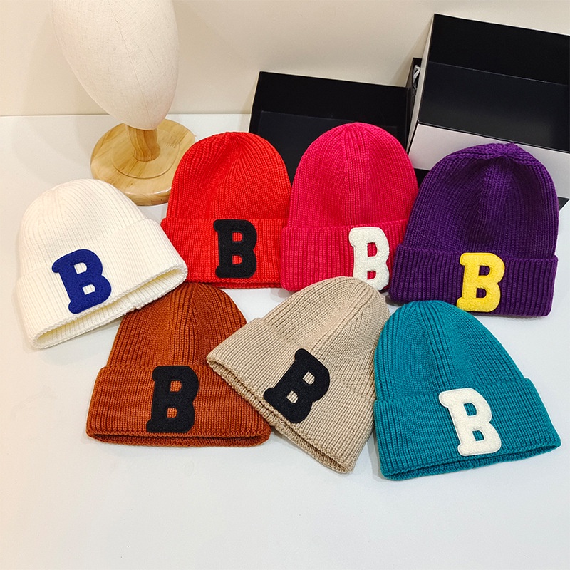 Mũ beanie Thêu Chữ B Phong Cách Hàn Quốc Xinh Xắn Cho Nữ