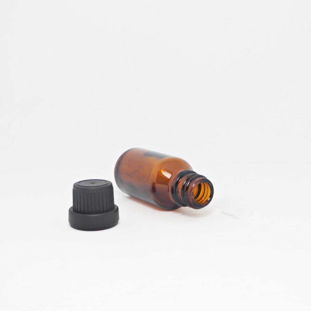 CHai lọ đựng tinh dầu 10ml nâu, nắp vặn đen/trắng nhỏ giọt