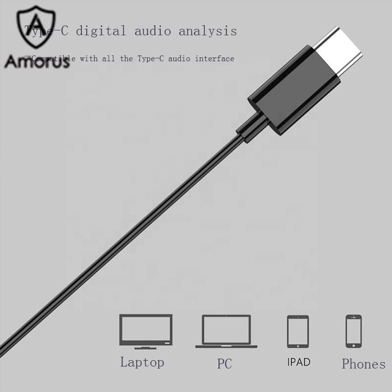 Tai nghe nhét tai Amorus có dây với giắc cắm type C cho điện thoại Xiaomi Huawei