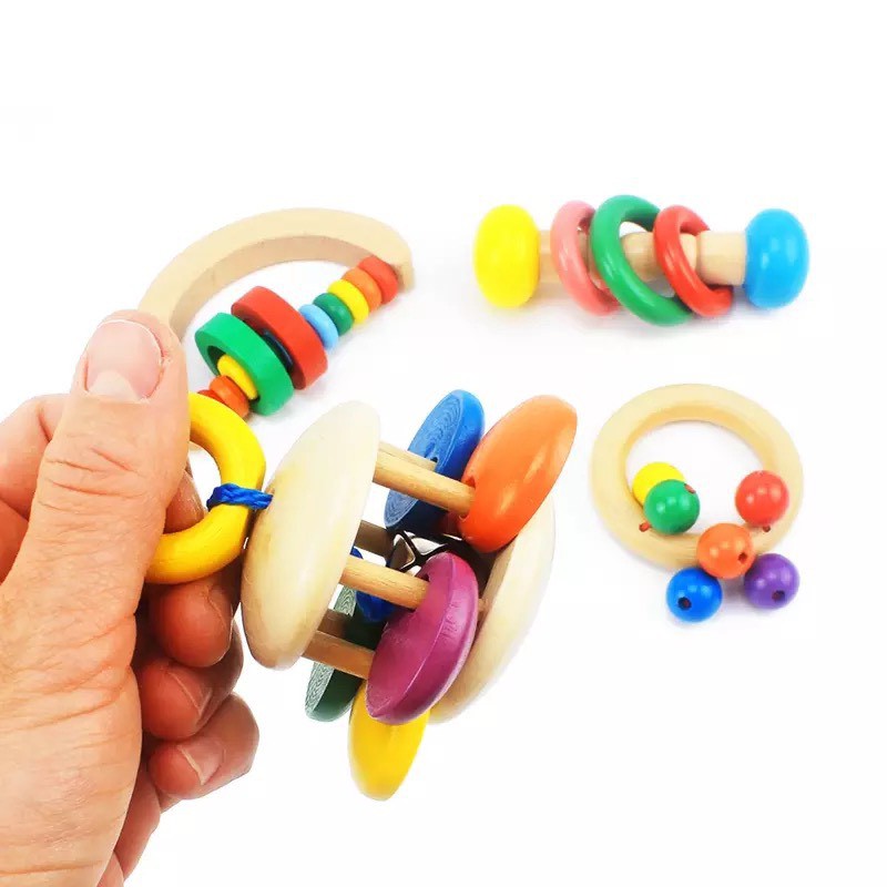 Đồ Chơi Gỗ Xúc Xắc ( Lục Lạc ) Cho Trẻ Sơ Sinh Benrikids An Toàn Cho Bé