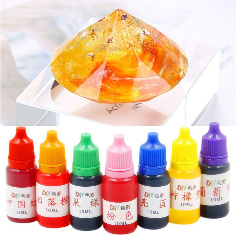 Set 7 thuốc nhuộm màu pha lê bằng nhựa Epoxy 10ml làm trang sức thủ công