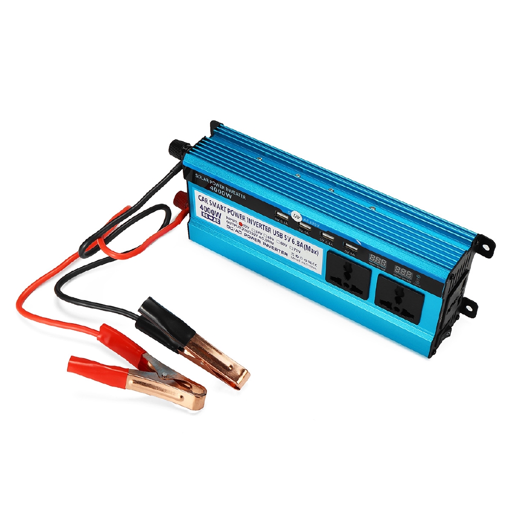  4000W Peak Car Power Inverter LED Display 12V DC to 220V AC 