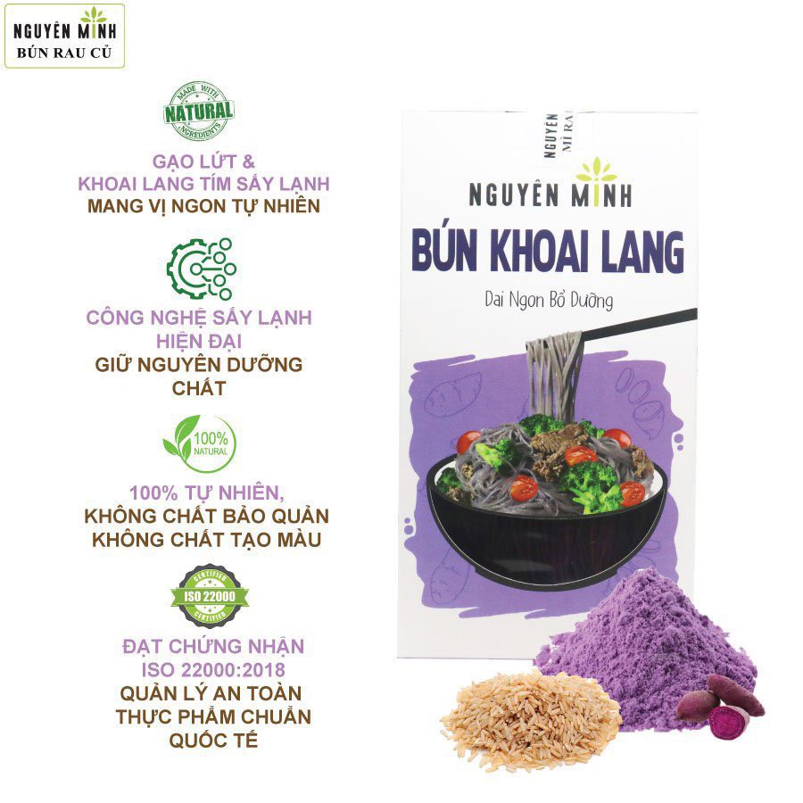 Bún/ Mì Rau Củ Nguyên Minh (MORIS) - Hộp 300g - Mỗi cọng bún 1 cọng rau, dai ngon bổ dưỡng phù hợp cho cả Bé ăn dặm