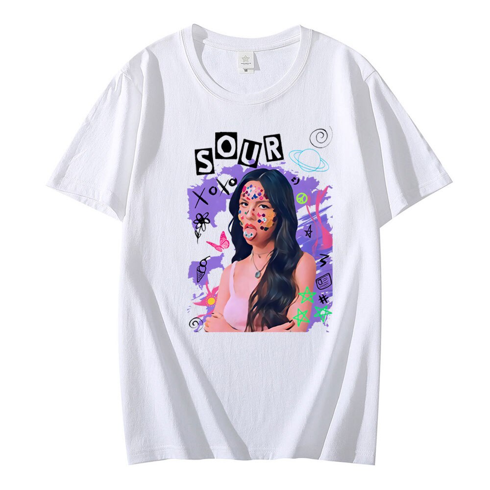 Áo Thun Tay Ngắn Cổ Tròn In Hình Olivia Rodrigo Thời Trang Mùa Hè Chất Lượng Cao