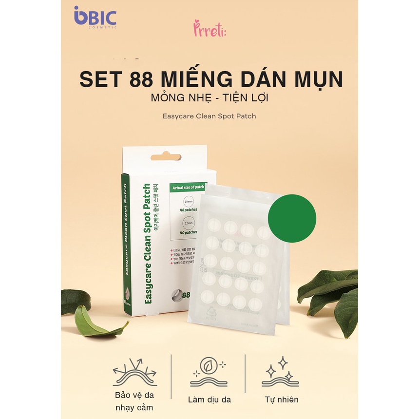 Miếng dán mụn Hàn Quốc Prreti mỏng nhẹ giảm sưng mụn tái tạo da tự nhiên tiện dụng 88 miếng Zentop