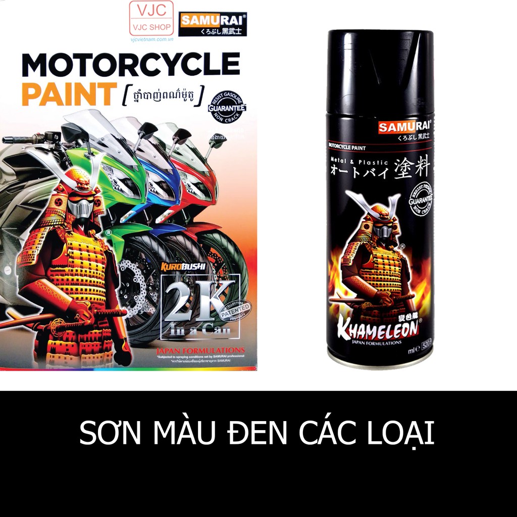 Chai sơn xịt sơn xe máy cao cấp SAMURAI các loại sơn MÀU ĐEN