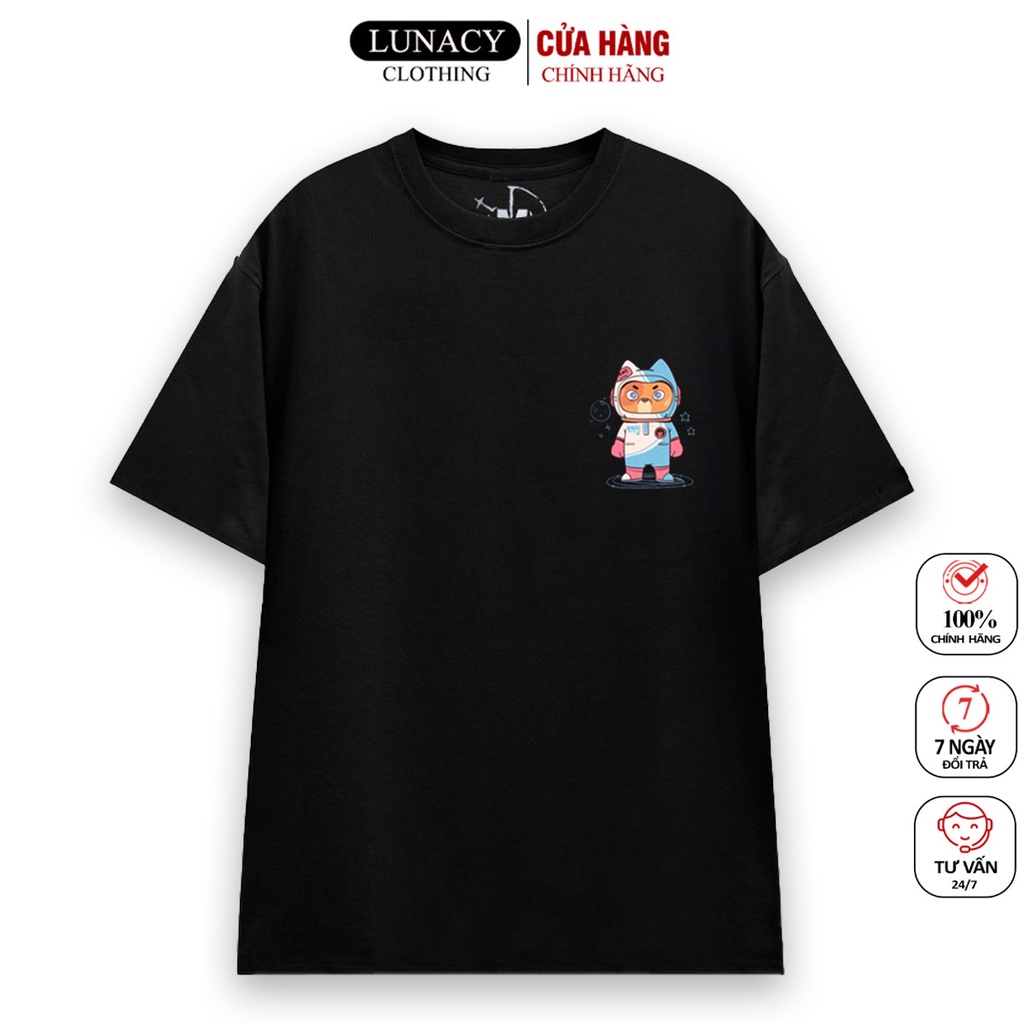 Áo thun tay lỡ LUNACY phông Unisex nam nữ Cotton oversize form rộng NINE ANIMALS TB026