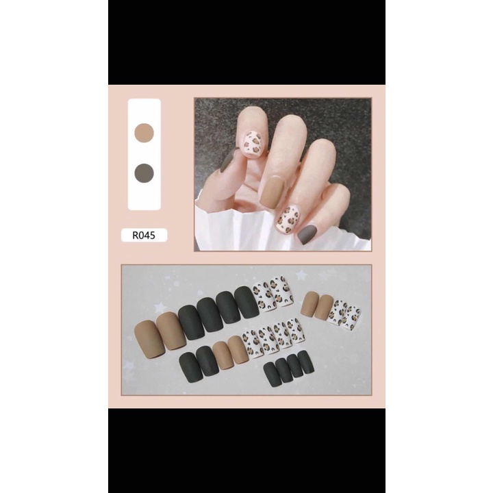 Sét 24 Móng Tay Giả [ FREESHIP ] Họa Tiết Hoạt Hình Xinh Xắn Kèm Keo Dán Siêu Chắc