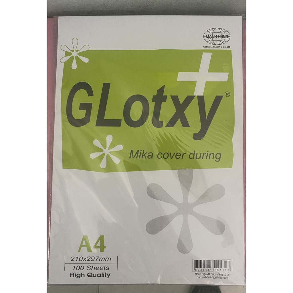 Tập 100 Tờ Bìa Kiếng Mica A4, Bìa Bóng Kính Mica Hàng Đẹp/Bìa Mica Đóng Sổ A4 Tiện Dụng