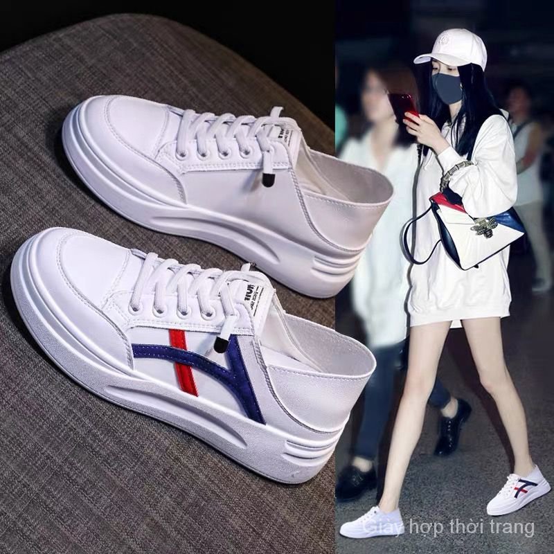 Fashionable white sports shoes for women