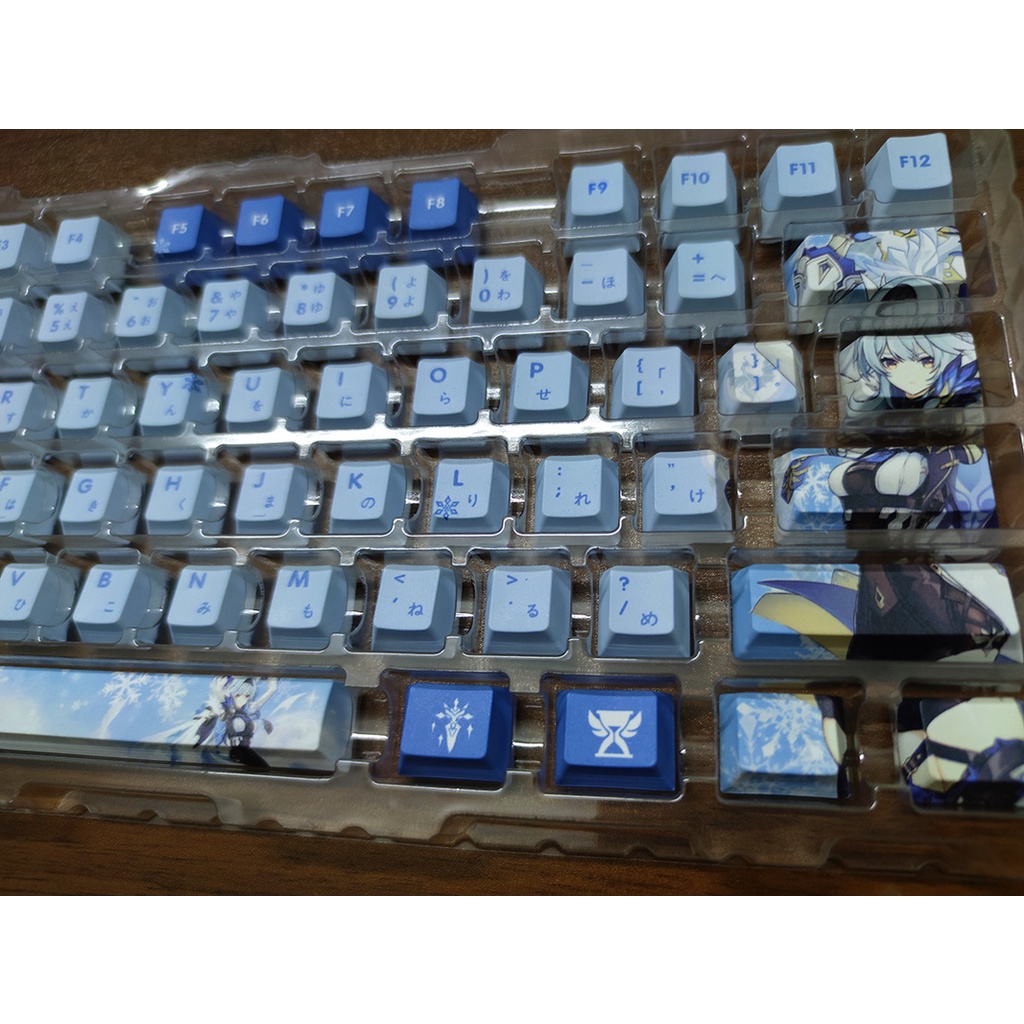 Eula keycaps Cherry Profile Genshin Impact theme Anime 128 phím PBT Năm mặt Thuốc nhuộm thăng hoa keycaps cơ học