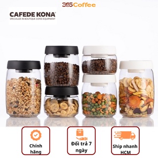 Hũ đựng cà phê thủy tinh có van hút chân không Cafede Kona – chính hãng