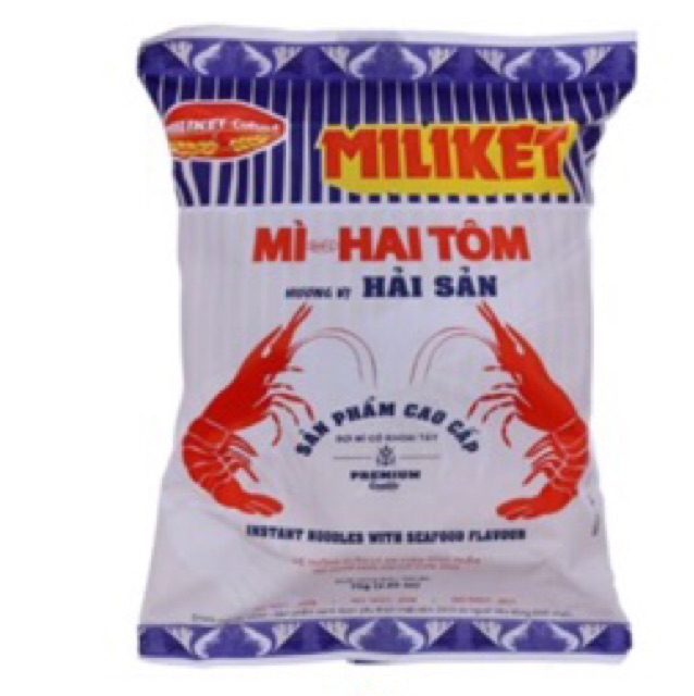 Mì Miliket Hai Tôm hương vị Tôm chua cay/ sa tế/ hải sản gói 75g