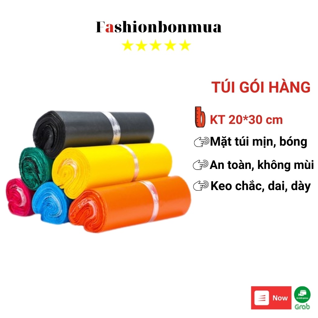 Túi Gói Hàng Túi Gói Hàng Niêm Phong 20x30 FASHIONBONMUA Cuộn 10 Túi Có Keo Dán Bảo Mật Chống Nước