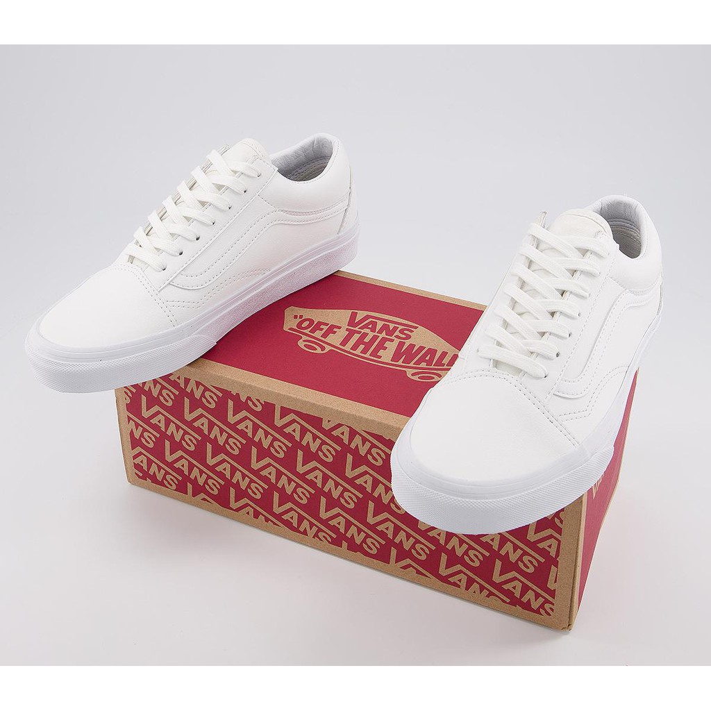 Giày Vans Chính Hãng Old Skool All White Leather