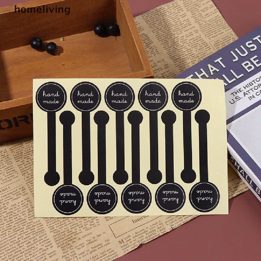 Set 100 Nhãn Dán Giấy Kraft Dài Trang Trí Túi Bánh Thủ Công