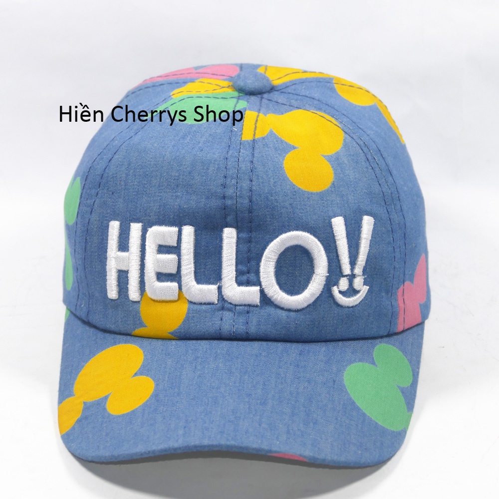 [ Hình thật ] Nón kết Hello cho trẻ em từ 4-7 tuổi chất liểu vải cotton cao cấp tạo cảm giác êm ái cho bé