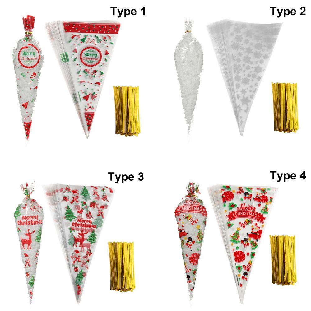 Bộ 100 Túi Đựng Bắp Rang Bơ / Kẹo Tiện Dụng Cho Tiệc Cưới / Giáng Sinh