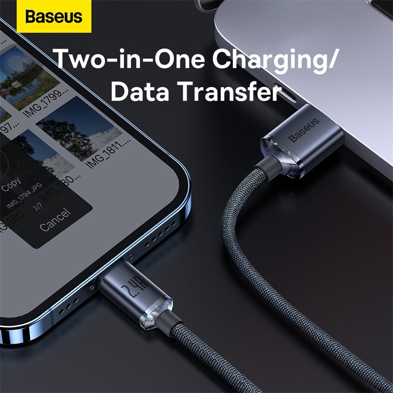 Dây Sạc Baseus CAJY0001 Hỗ Trợ Sạc Nhanh 2.4A, Cáp Sạc Baseus Dài 1M Chính Hãng Bảo Hành 12 Tháng Lỗi 1 Đổi 1