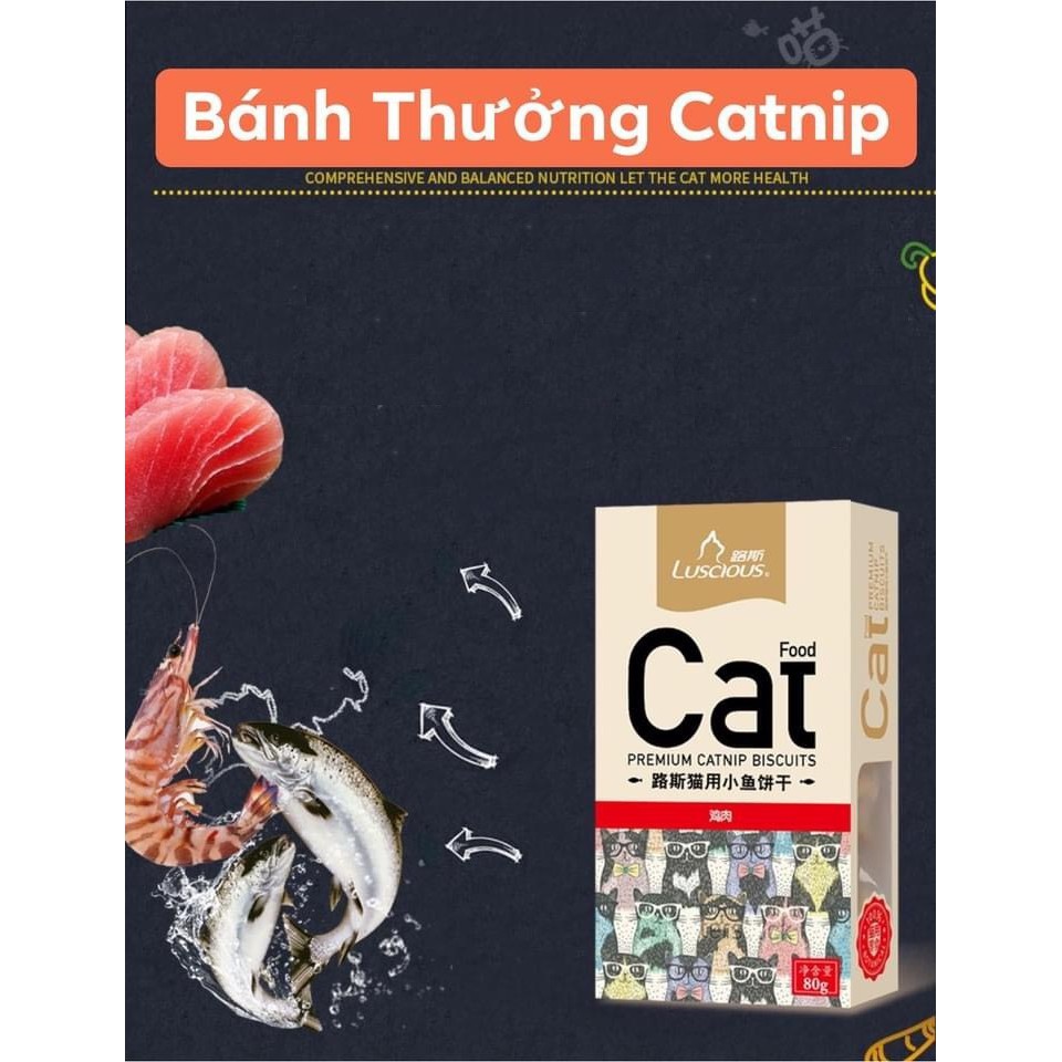 Bánh Thưởng Catnip Luscious Cho Mèo - Tốt Cho Hệ Tiêu Hóa Mèo - Tiêu Búi Lông - Tăng Tương Tác Mèo Và Chủ