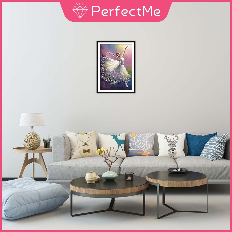 Bộ tranh đính đá 5D tự làm hình cô gái múa ba lê 30x40cm