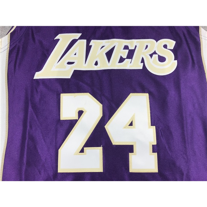 【10 Phong cách】 Áo bóng rổ đội Los Angeles Lakers số 24 KOBE màu tím vàng
