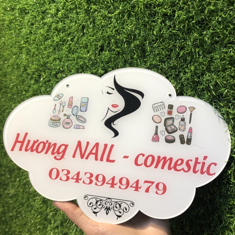 Bảng hiệu mika hình đám mây_ bảng hiệu shop _ bảng hiệu in thông tin shop