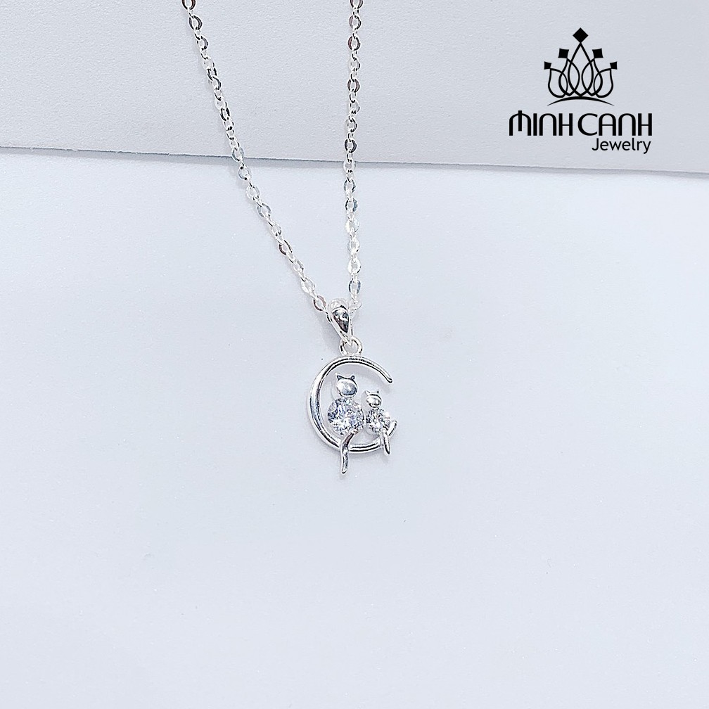 Dây Chuyền Bạc Đôi Mèo Trên Mặt Trăng - Minh Canh Jewelry