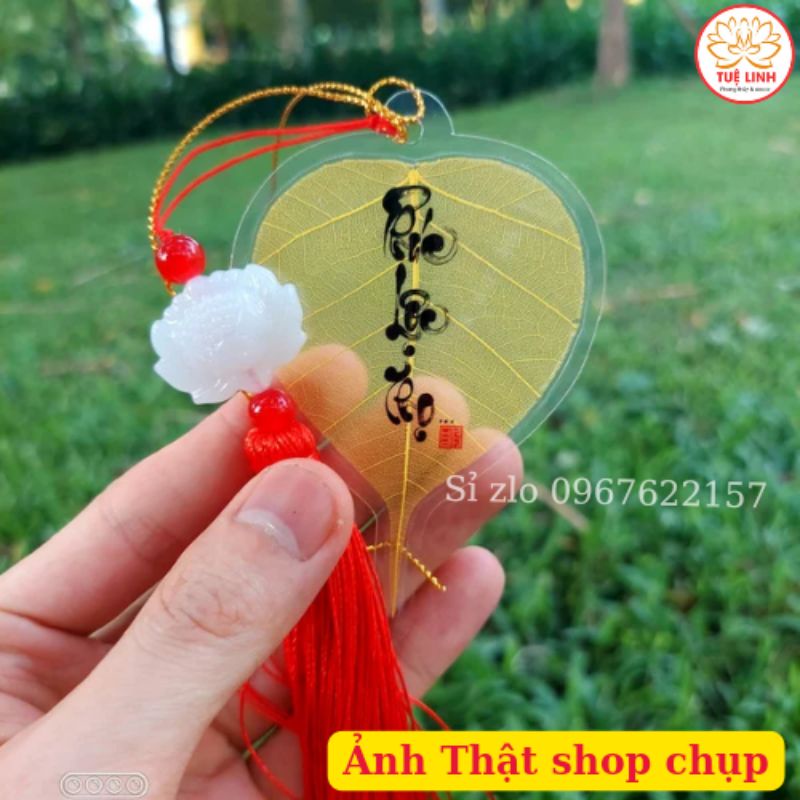 Lá Bồ Đề viết chữ thư pháp Phúc Lộc Thọ
