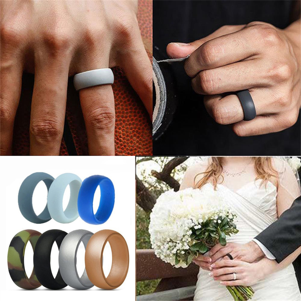 Nhẫn Silicon Cao Su Nhiều Màu Sắc Kiểu Dáng Thể Thao Thời Trang