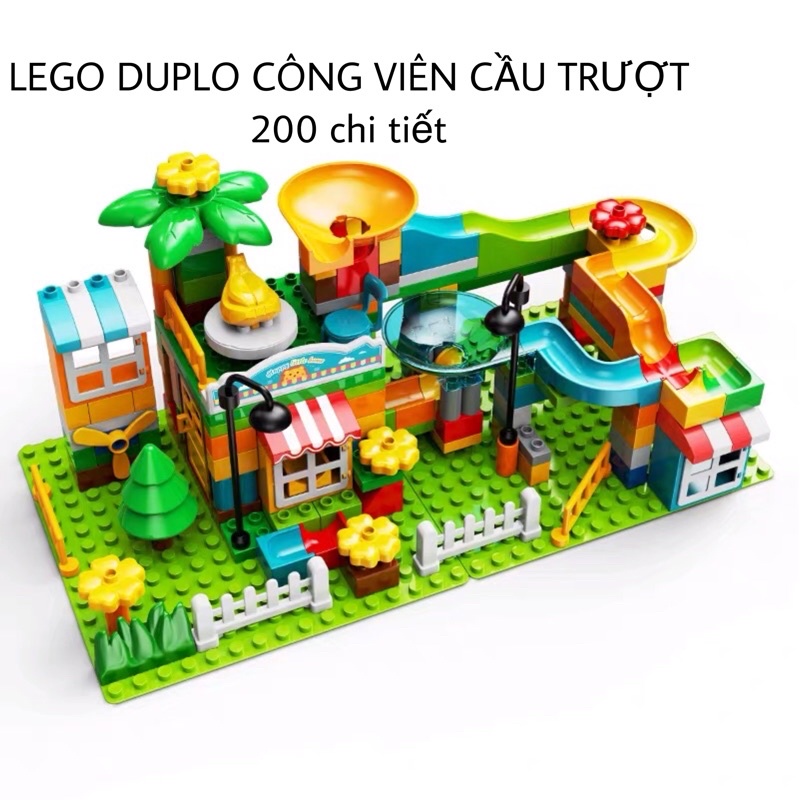 Bàn lego kèm đồ chơi lắp ráp, xếp hình size duplo cho bé phát triển trí tuệ, thông minh sáng tạo