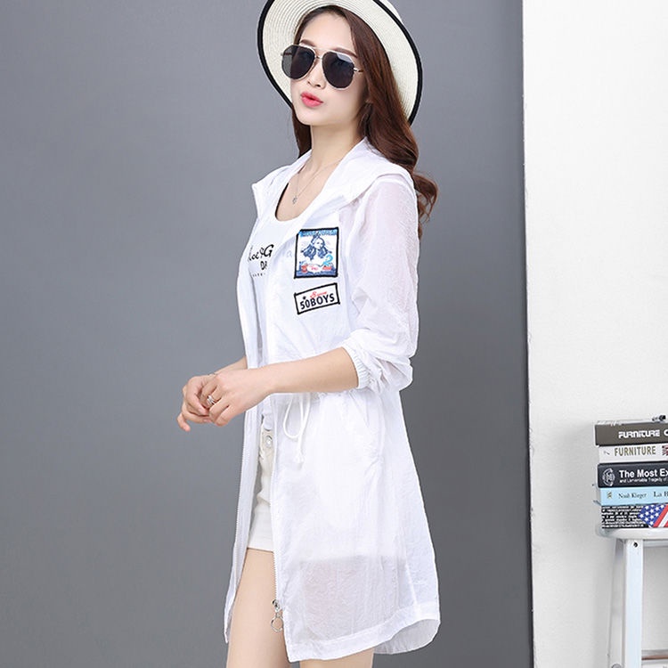 Áo Khoác Cardigan Dài Vừa Chống Tia Uv Chống Tia Uv Phong Cách Hàn Quốc Thời Trang Mùa Hè Cho Nữ