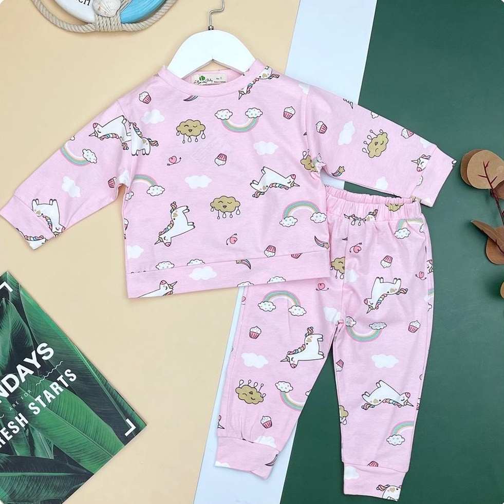 Bộ nỉ da cá mỏng bé trai, bé gái LITIBABY size 1/5