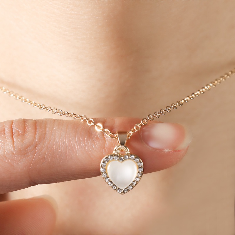1 Vòng cổ Mặt Trái Tim Đính Đá Zircon Thời Trang