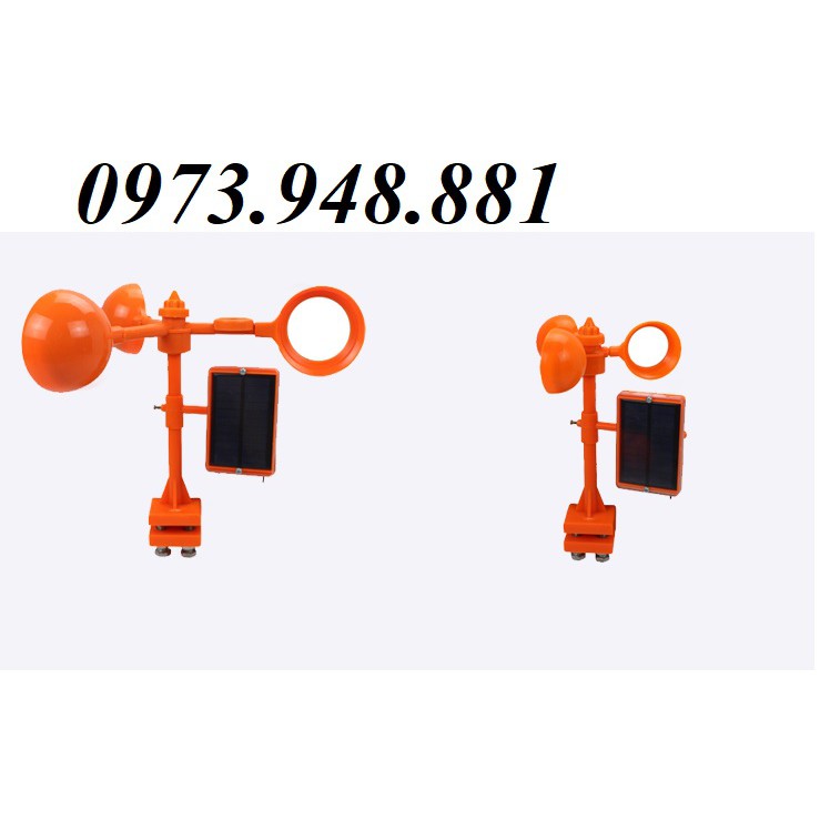 Quạt, chong chóng đuổi chim có loa phát tiếng kêu dùng năng lượng mặt trời  022