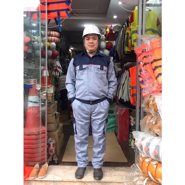 Bộ quần áo bảo hộ lao động, áo công nhân, kĩ thuật công trình HD14