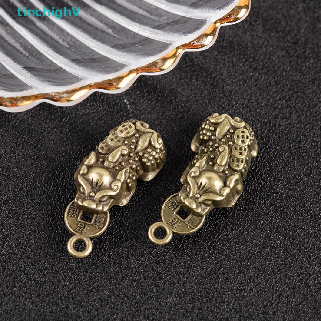 [TinchighV] Mặt Dây Chuyền Hình Pixiu May Mắn Bằng Đồng Thau Thủ Công Cổ Điển Có Móc Khóa Xe Hơi May Mắn [Mới]