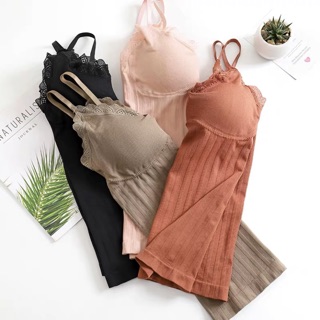 Áo bra 2 dây thun dệt có mút ngực